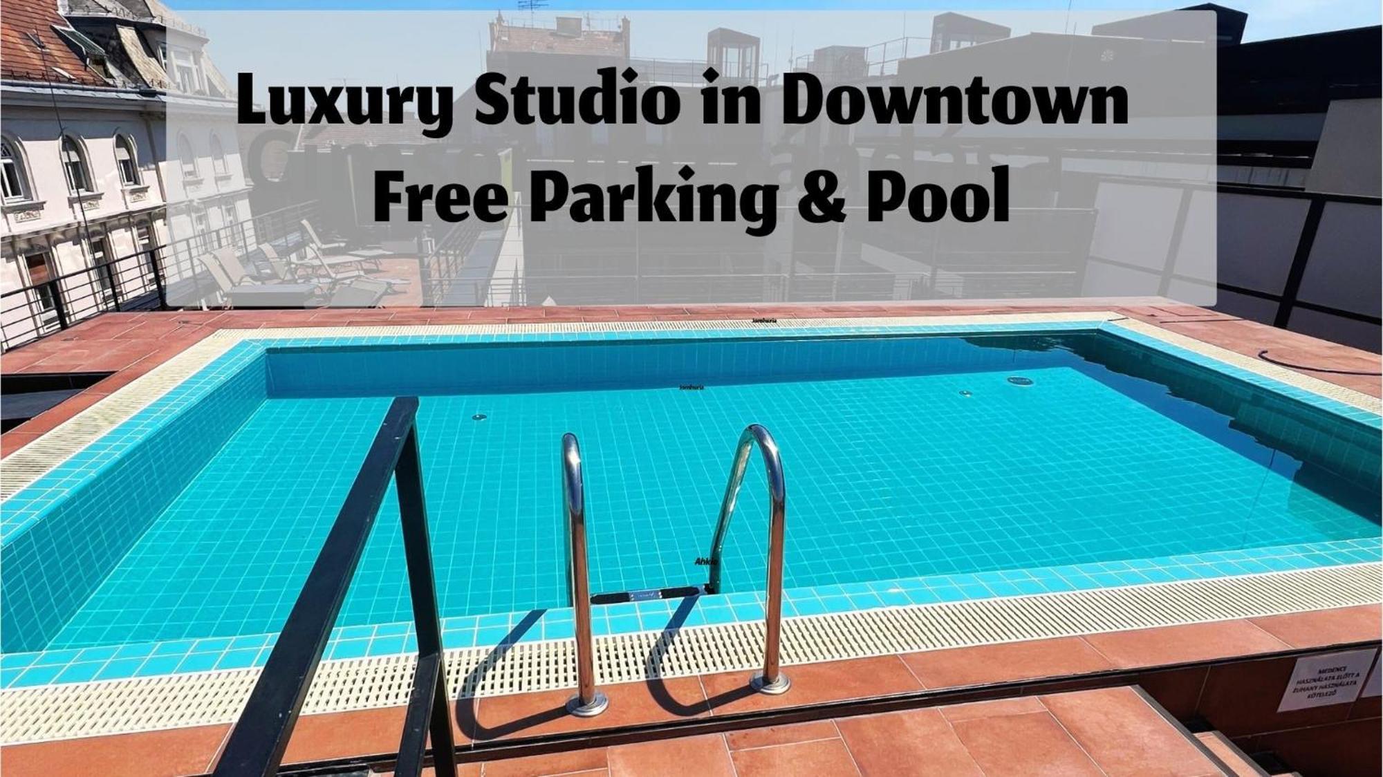 Luxe Central Studio With Pool, Parking & Ac بودابست المظهر الخارجي الصورة